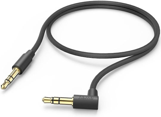 Cablu Audio Hama Jack 3.5 mm Conector 90 Grade 0.5 M Negru