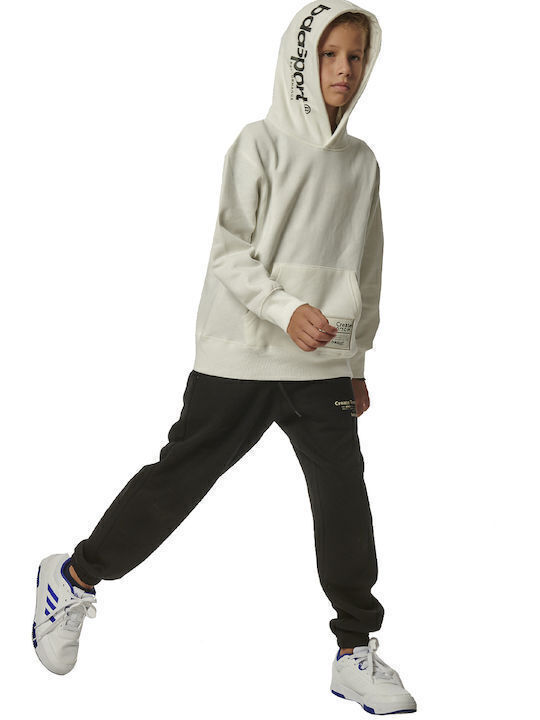 Kids Sweatshirt with Hood and Pockets White