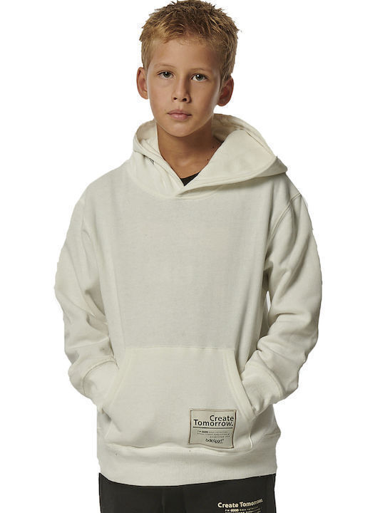 Kids Sweatshirt with Hood and Pockets White