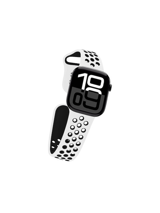 Crong Duo Sportarmband Apple Watch 44 45 46 49 mm Weiß Schwarz