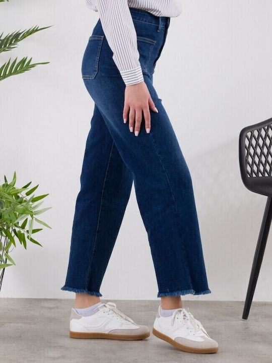 Hoch tailliert Damenjeans Blue