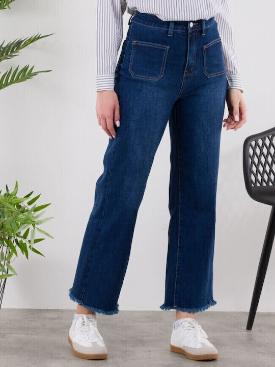 Hoch tailliert Damenjeans Blue