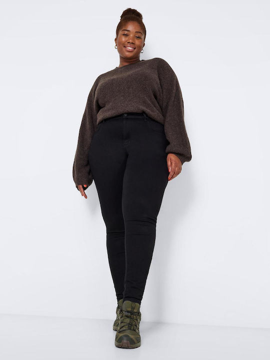 High Waist Women's Jean Trousers in Skinny Fit Black