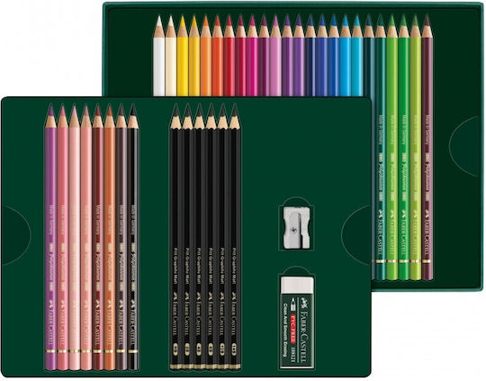 Faber-Castell Set de 40 Creioane HB cu Radieră Gri