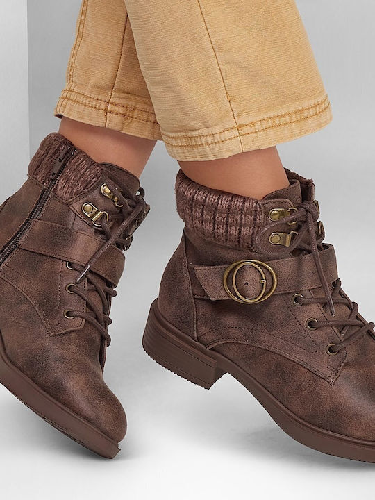 Dreaming Of Fall Leder Stiefeletten Damen Braun