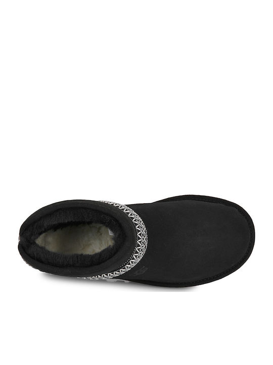 Classic Mini Crescent Suede Women's Ankle Boots Black