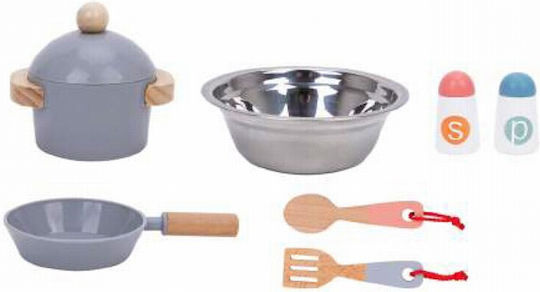 Tooky Toys Παιδική Κουζίνα από Ξύλο για 3+ Ετών 10τμχ