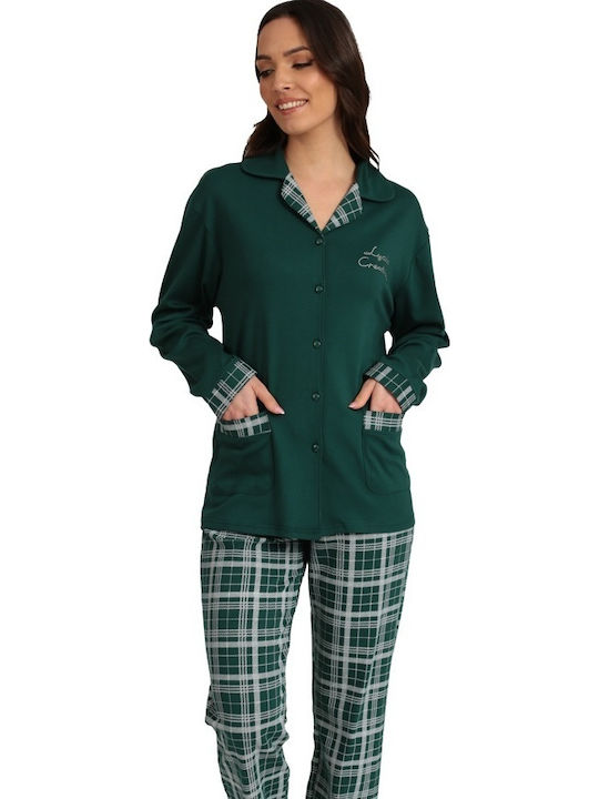 Lydia Creations Winter Women's Pyjama Set Green