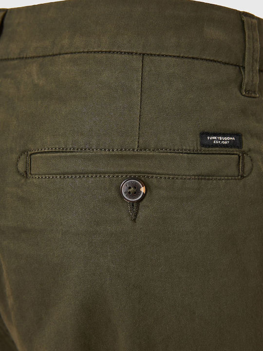 Trousers Chino in Straight Line Dusty Olive Khaki