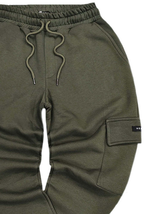 Cargo Sweatpants with Elastic Khaki
