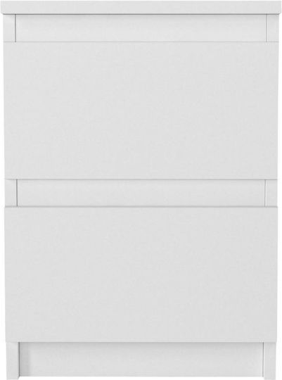 Κομοδίνο Breve Ξύλινο Λευκό 39.8x41.8x55cm