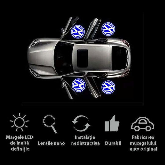 Set de 2 lămpi LED pentru uși compatibile cu logo-ul VW