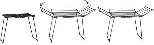 Clothes Dryer Metal Construction Sturdy 4 Folding Wings Quick Folding Unfolding Large Drying Area 22 M Black