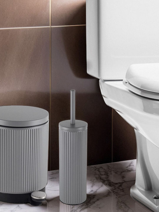 Ankor Metallic Bathroom Trash Can Gray