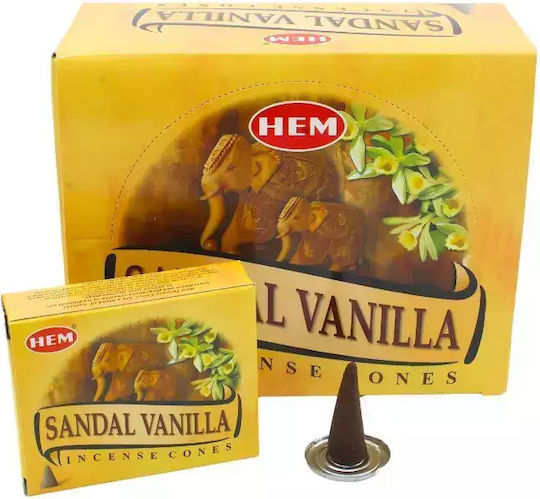 Αρωματικοί Κώνοι Σανταλόξυλο Βανίλια Hem Sandal Vanilla Cones 10τμχ