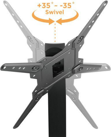 Powertech PT-1281 Επιτραπέζια Βάση Τηλεόρασης έως 55" και 40kg Ασημί