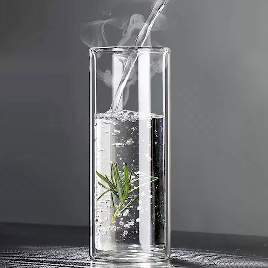 Set 6 pahare cu pereți dubli Quasar Co. Pahar rezistent la căldură transparent 350 ml