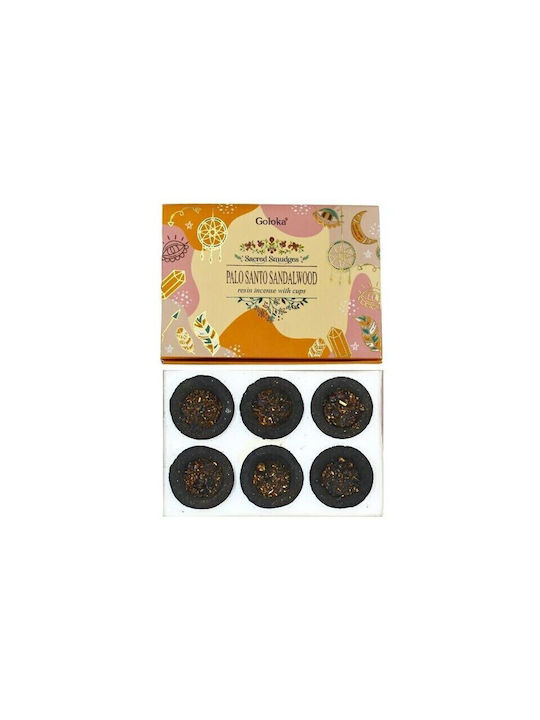 Incense Resin Cups Palo Santo & Sandalwood Goloka Resin Cups 6 Pcs