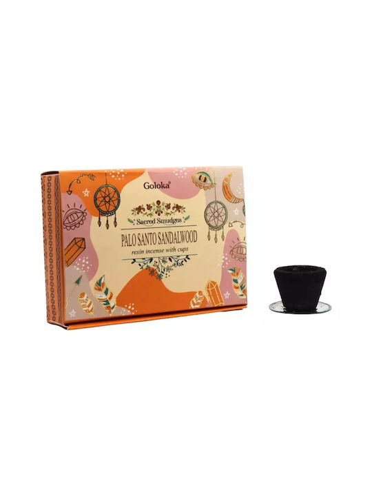 Incense Resin Cups Palo Santo & Sandalwood Goloka Resin Cups 6 Pcs