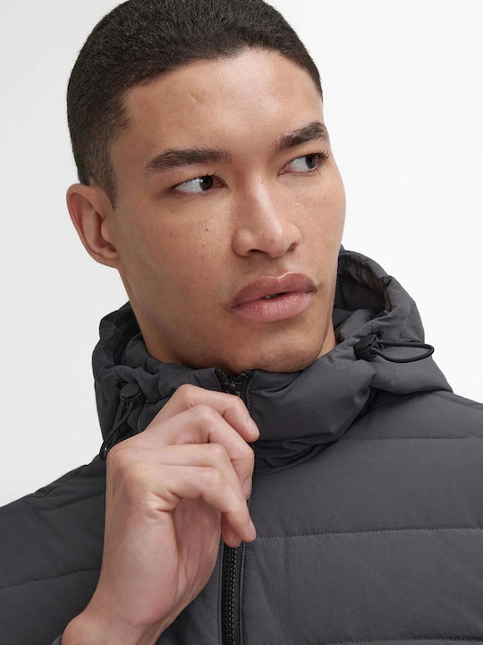 Herren Strickjacke mit Kapuze Charcoal