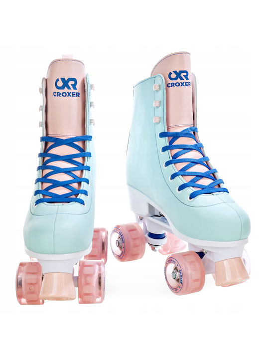 Adjustable Croxer Amara Roller Skates Led Wheels Turquoise Pink L 39-42