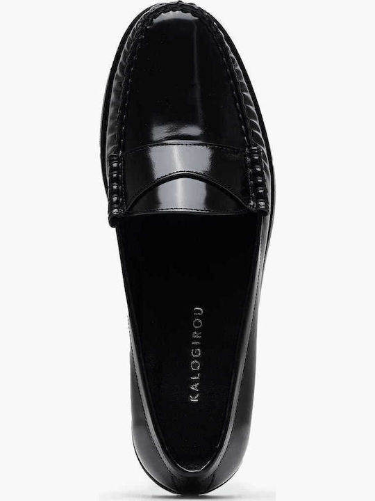 Δερμάτινα Ανδρικά Loafers σε Μαύρο Χρώμα