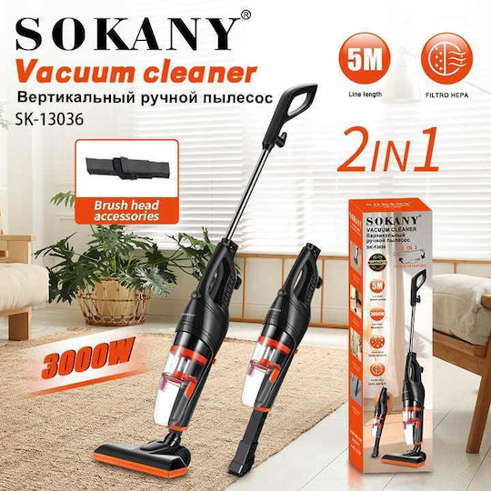 Sokany SK-13036 Ηλεκτρική Σκούπα Stick Πορτοκαλί