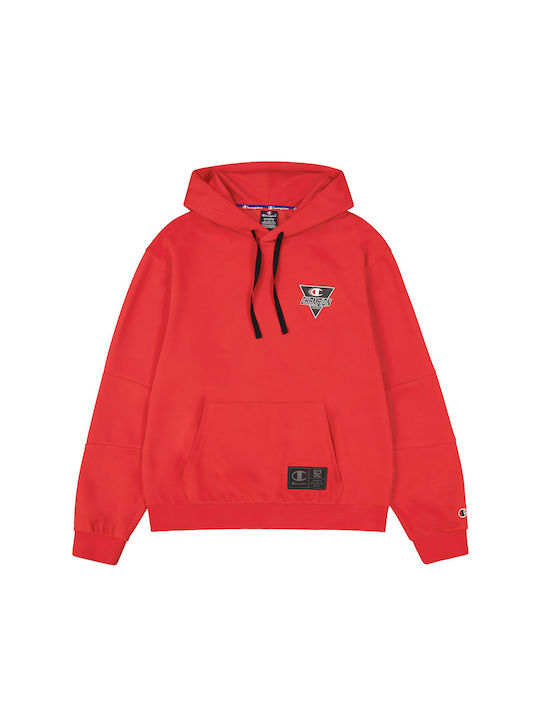 Champion Men Hooded Sweatshirt Red