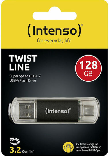 Intenso Twist Line 128GB USB 2.0 Stick Gray