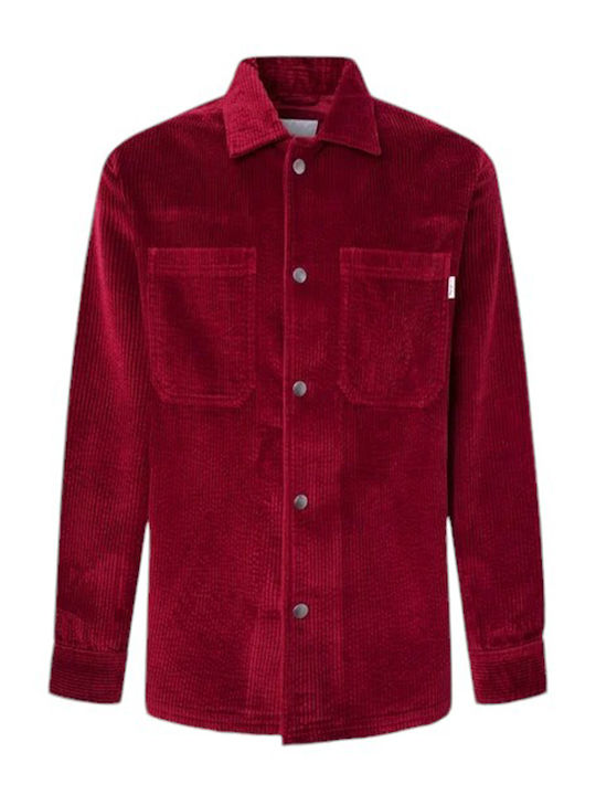 Melville Long Sleeve Corduroy Overshirt Red