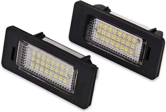 Set de 2 becuri LED pentru plăcuța de înmatriculare compatibile cu Audi VW, fără erori, lumină albă rece