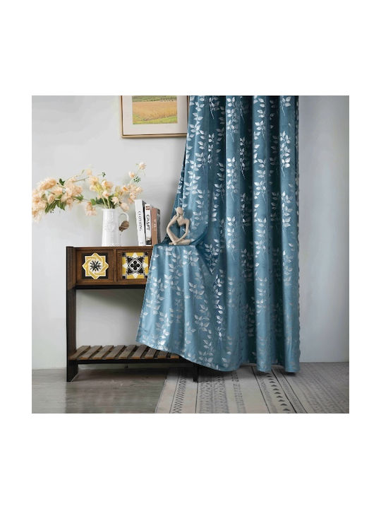 SpitiBazaar Perdea Cu Capse Albastră 260x275cm