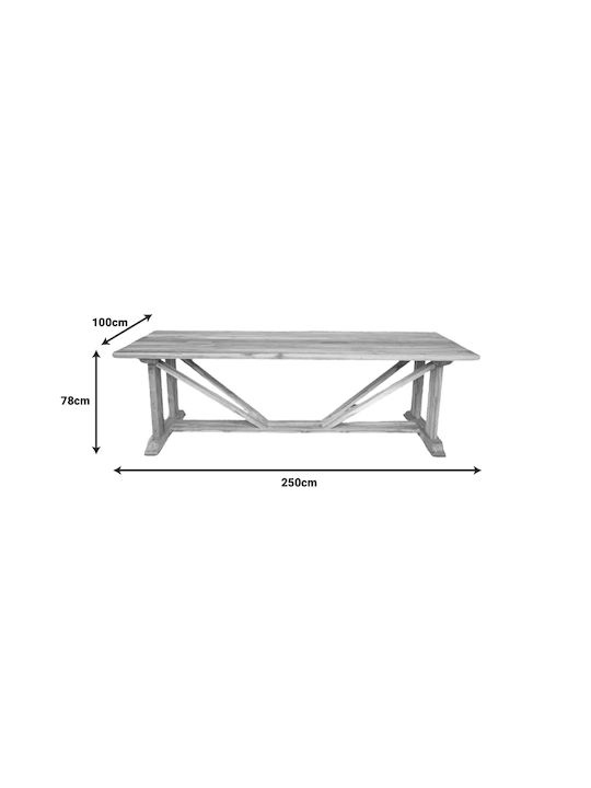 Smarious Table Kitchen from Solid Wood 250x100x78cm