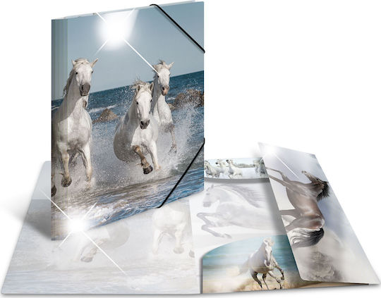 Herma Folder with Rubber Band and Ears for Paper A4 Multicolour Horses