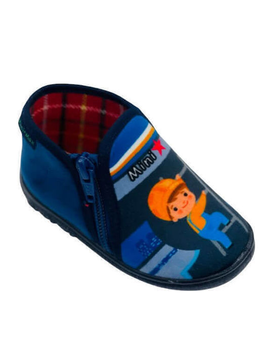 Kinderhausschuhe Stiefel Marineblau