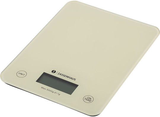 Zassenhaus Balance Digital Kitchen Scale Up To 5kg Cool Cream