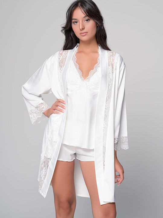 Milena by Paris Summer Satin Bridal Babydoll White