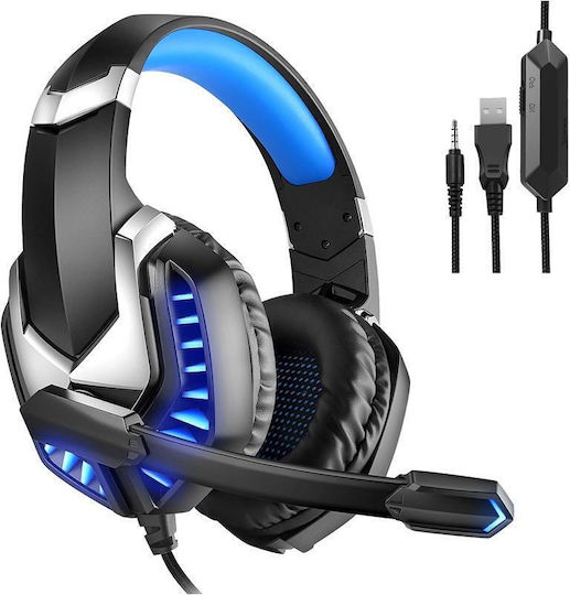 Tele J30 Over Ear Gaming Headset with 3.5mm Blue Connectivity