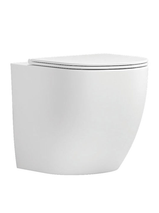 Karag Milos Toilettenbrille Schlank Soft-Close Kunststoff 44x38cm Weiß Matt