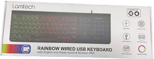 Lamtech LAM113058 Gaming Πληκτρολόγιο με RGB φωτισμό (Αγγλικό US)