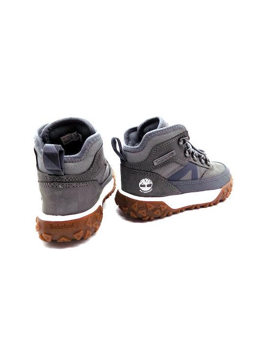 Motion 6 Mid Lederne Kinderstiefeletten mit Schnürsenkeln Gray