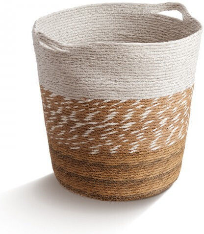 JK Home Decoration Set of Decorative Bamboo Baskets White 3 Pieces