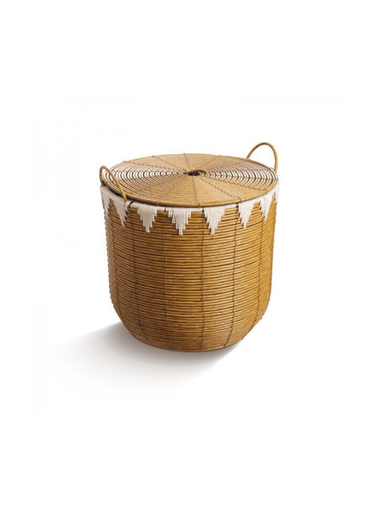 JK Home Decoration Σετ Διακοσμητικά Καλάθια Μπαμπού Καφέ 3τμχ