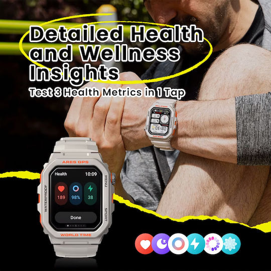 Zeblaze Ares GPS 47mm Smartwatch with Heart Rate Monitor (Black - M/L)