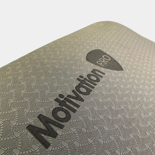 MotivationPro Exercise Mat Yoga Black with Carry Strap 183x61x0.6cm