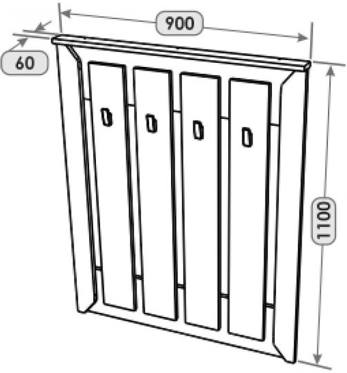 Everest Mebel Nordic-900 Дървена Стенна Закачалка С 4 Места 90x110см