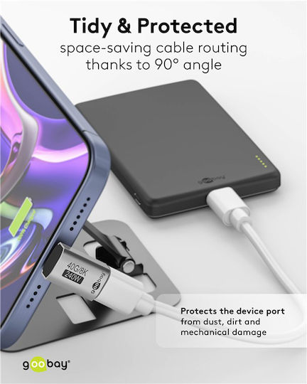 Goobay Convertor USB-C masculin în USB-C feminin Gri 1buc 74442