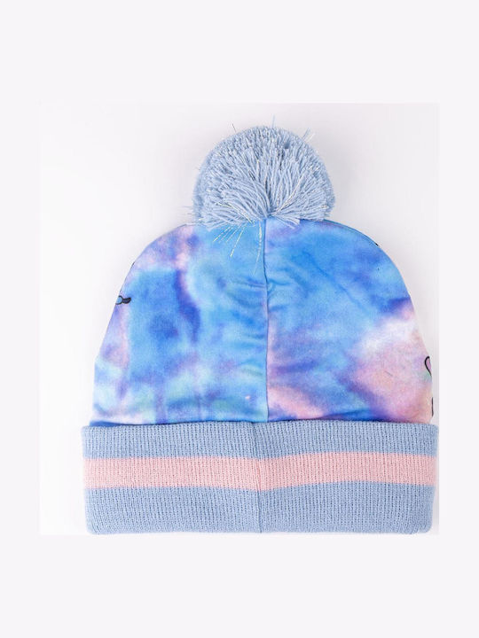 Kids Beanie Set with Scarf & Gloves Knitted Blue 3pcs