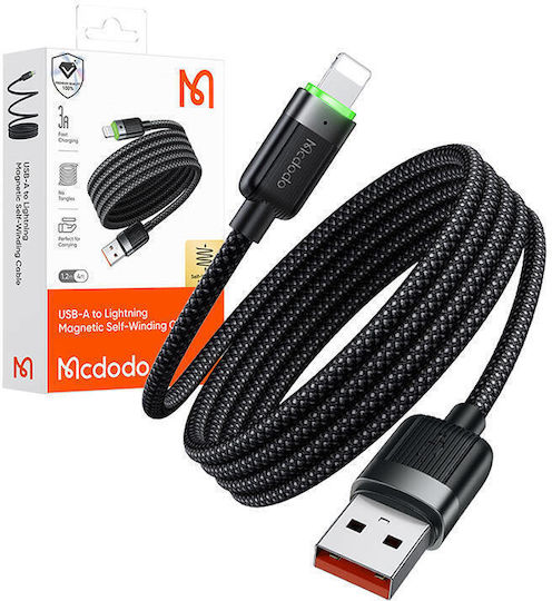 Mcdodo Μαγνητικό USB-A to Lightning Cable 18W Μαύρο 1.2m 899H23