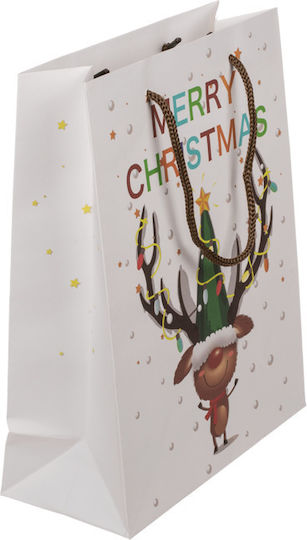 Out of the Blue Merry Christmas Rudolf Christmas Gift Bag Multicolour 18x23x8cm